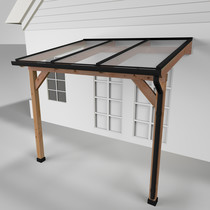 Westwood | Douglas terrasoverkapping | Comfort + | Helder | Antraciet | 306x250 | Muuraanbouw